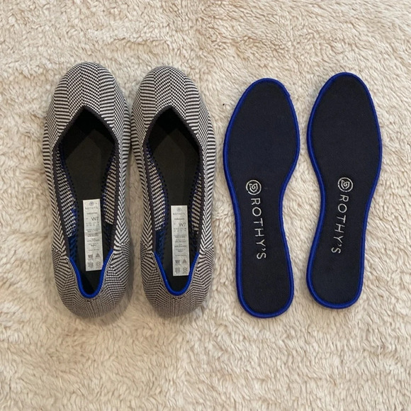 Rothys The Flat Slip On Ballet Shoes size 7 Herringbone - Picture 10 of 10
